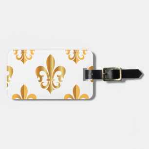 PixDezines fleur de lis/faux gold/DIY background Luggage Tag