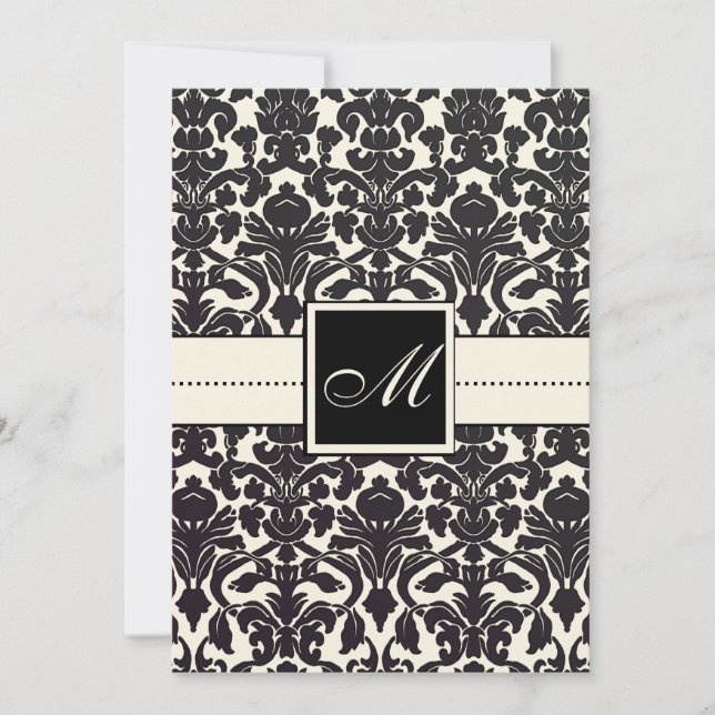 PixDezines Flora Damask/DIY color/cream Invitation (Front)
