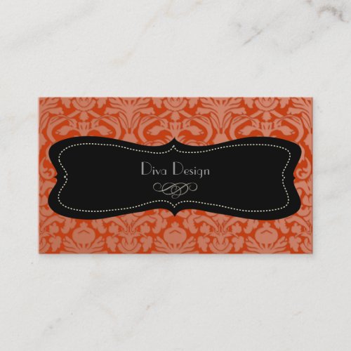 PixDezines flora damask/diy orange spice Business Cards