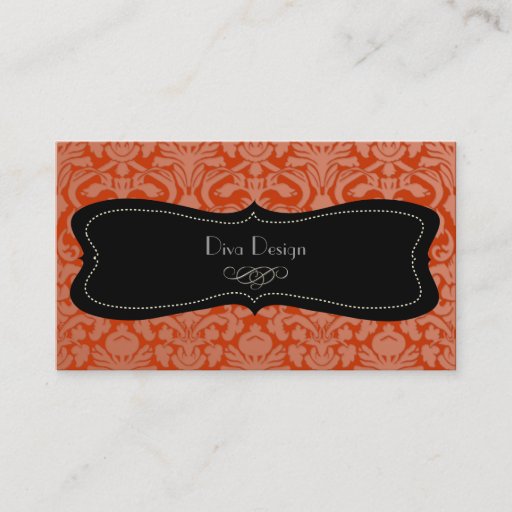 Customizable PixDezines flora damask/diy orange spice Business Cards