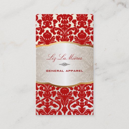 Customizable PixDezines flora damask/red Business Cards