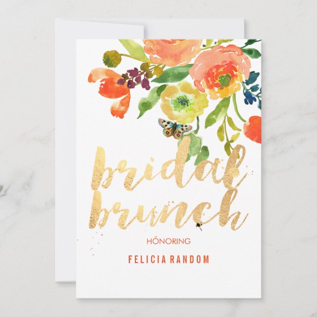 PixDezines Floral Bridal Brunch/DIY Background Invitation (Front)