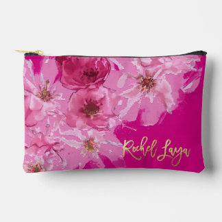 PixDezines Floral Watercolor Bat Mitzvah Accessory Pouch