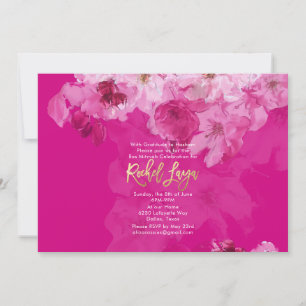 PixDezines Floral Watercolor Bat Mitzvah Invitation
