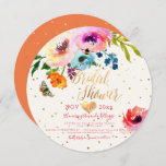 Pixdezines Floral Watercolor Bridal Shower Invitation at Zazzle