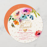Pixdezines Floral Watercolor Brunch+bubbly Invitation at Zazzle