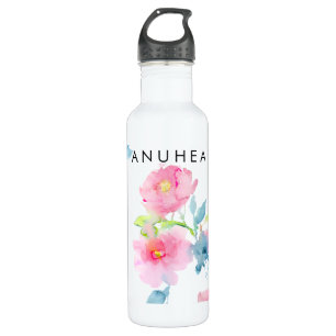 PixDezines Floral/Watercolor/Garden Roses Stainless Steel Water Bottle