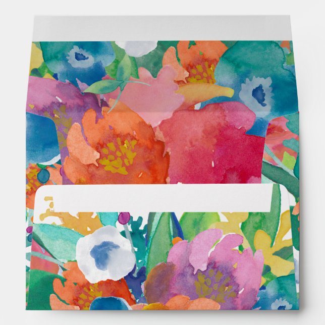PixDezines Floral/Watercolor/Peonies/Pansies Envelope (Back (Bottom))