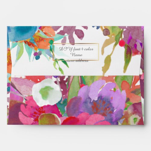 PixDezines FloralWatercolorPeoniesPansies Envelope