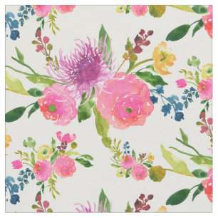 PixDezines floral watercolor/ranunculus Fabric