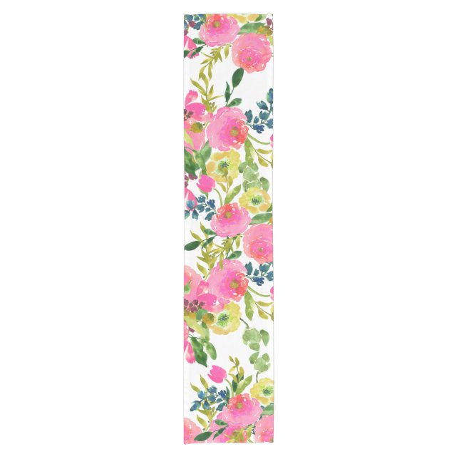 PixDezines floral/watercolor/ranunculus Short Table Runner (Front)