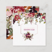 PixDezines Floral Watercolor/Spring Bouquet Square Business Card (Front/Back)