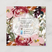PixDezines Floral Watercolor/Spring Bouquet Square Business Card (Back)