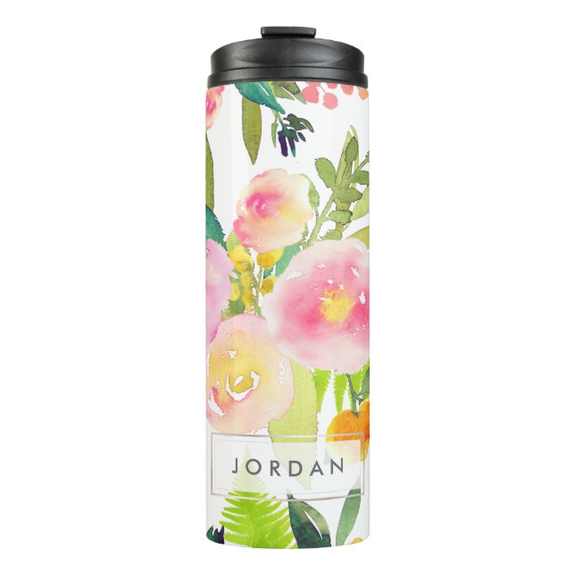 PixDezines Floral/Watercolor/Spring Bouquet Thermal Tumbler (Front)