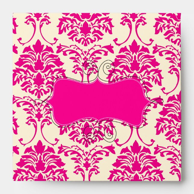 PixDezines Florentius Damask/Hot Pink + Cream Envelope (Front)