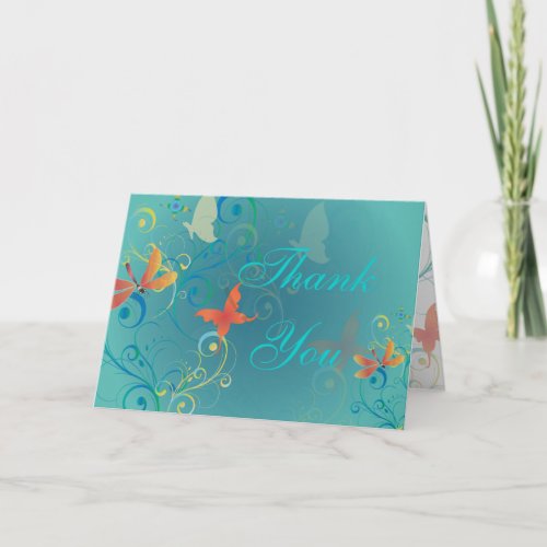 PixDezines Fluttering By2 Thank You cards