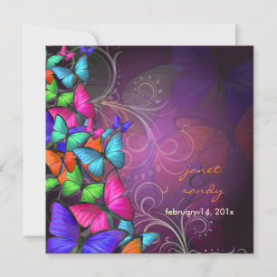 PixDezines Fluttering By/Neon color/plum Invitation