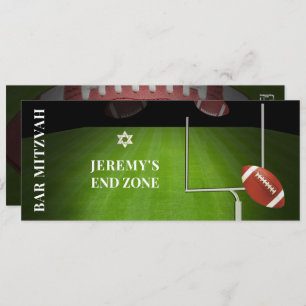 ✡ PixDezines FOOTBALL END ZONE BAR MITZVAH Invitation