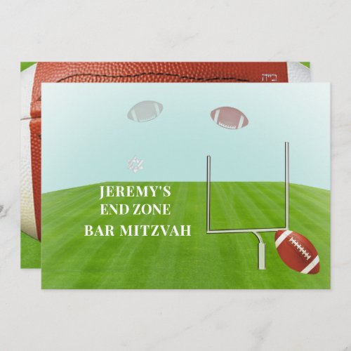  PixDezines FOOTBALL END ZONE BAR MITZVAH Invitation