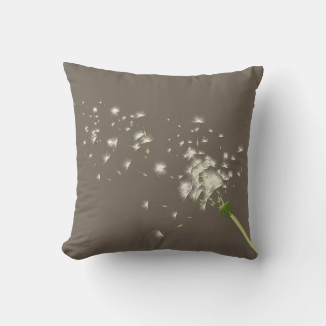 PixDezines funky dandelions/diy background Throw Pillow (Front)