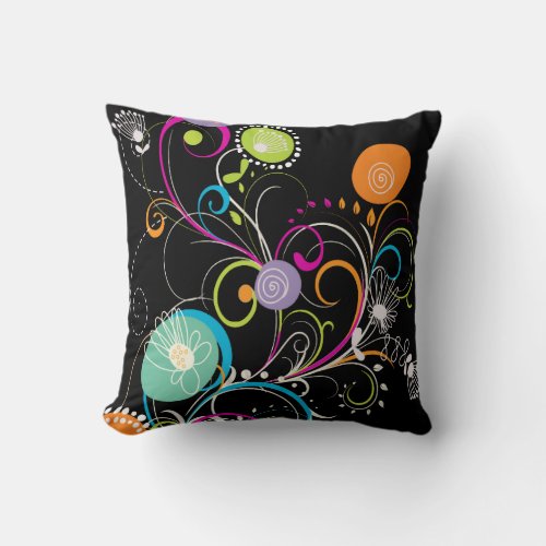 PixDezines funky dandelionsdiy background Throw Pillow