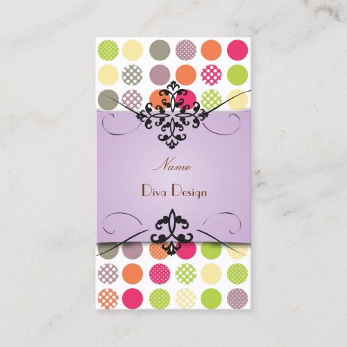 PixDezines Funky Polka dots | DIY color Business Cards