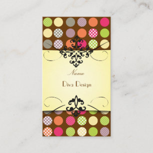PixDezines Funky Polka dots  DIY background color! Business Card