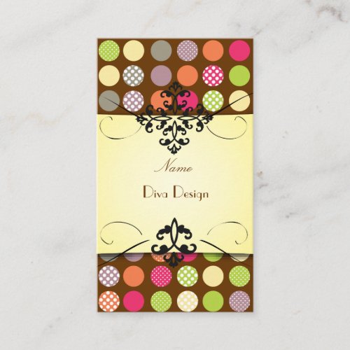 PixDezines Funky Polka dots| DIY background color! Business Cards