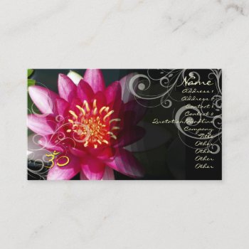 Pixdezines Fuschia Lotus   Pearly Swirls Business Card by Zen_Shop at Zazzle