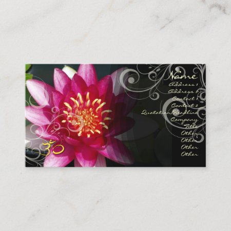 Pixdezines Fuschia Lotus   Pearly Swirls Business Card