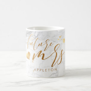 PixDezines Future Mrs/Faux Gold/Modern Script Coffee Mug