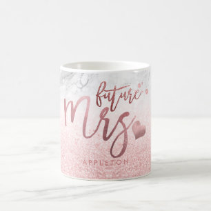 PixDezines Future Mrs/Faux Rose Gold/Modern Script Coffee Mug