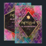 PixDezines Galaxy Abstract Geometric Bat Mitzvah Invitation<br><div class="desc">PixDezines Bat Mitzvah, abstract galaxy and faux gold geometric. DIY for any event. Our dynamic design allows you to edit all elements. Click "customize it" button to edit images, rotate and add text / monogram. To view more of our geometric, copy paste this URL: www.zazzle.com/pixdezines geometric mitzvah?rf=238007904023613149 ✡ Copyright ©...</div>