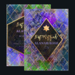 PixDezines Galaxy Abstract Geometric Bat Mitzvah Invitation<br><div class="desc">PixDezines Bat Mitzvah, abstract galaxy and faux gold geometric. DIY for any event. Our dynamic design allows you to edit all elements. Click "customize it" button to edit images, rotate and add text / monogram. To view more of our geometric, copy paste this URL: www.zazzle.com/pixdezines geometric mitzvah?rf=238007904023613149 ✡ Copyright ©...</div>