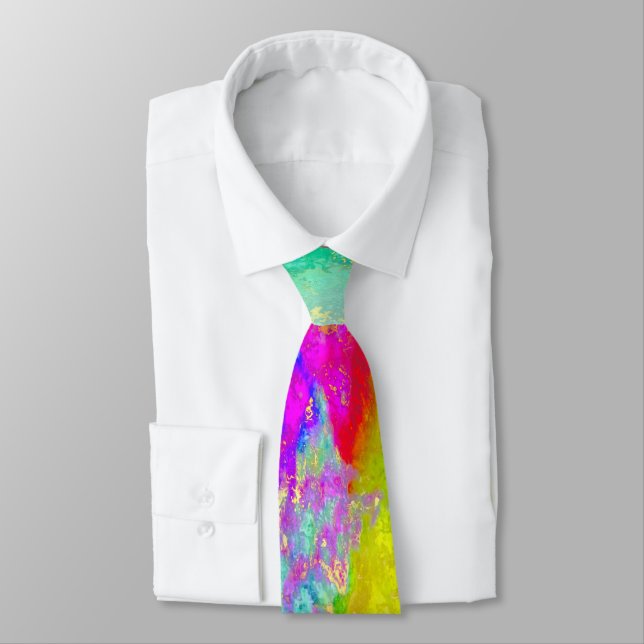 PIXDEZINES GALAXY ABSTRACT NECK TIE (Tied)