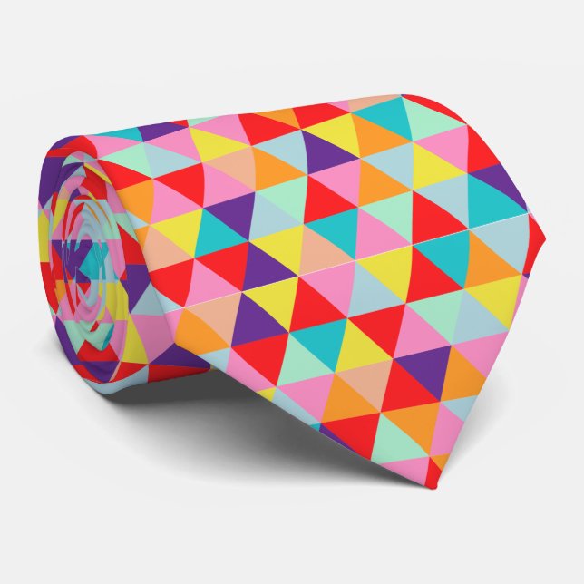 PixDezines geometric/adjustable triangles Neck Tie (Rolled)