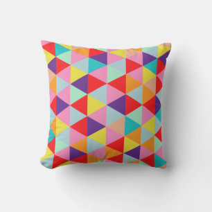 PixDezines geometric/neon colors Throw Pillow