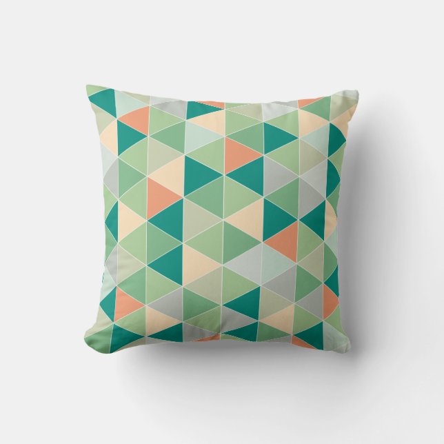 PixDezines geometric/neon colors Throw Pillow (Front)