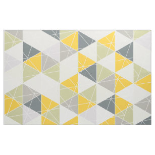 Modern Yellow Grey Fabric Zazzle Pixdezines Geometric Yellow Grey Fabric