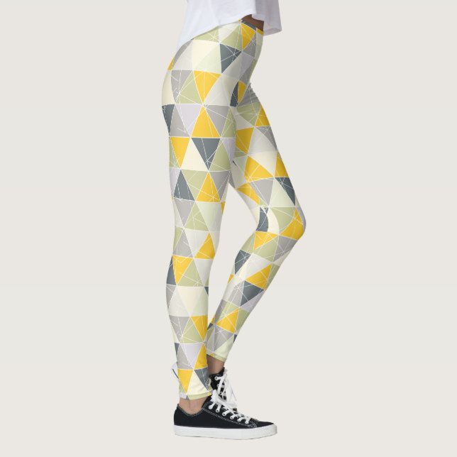 PixDezines Geometric/Yellow/Grey Leggings (Right)