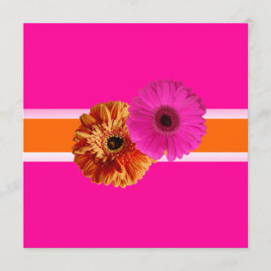 PixDezines Gerber, orage+passion pink/diy colors Invitation