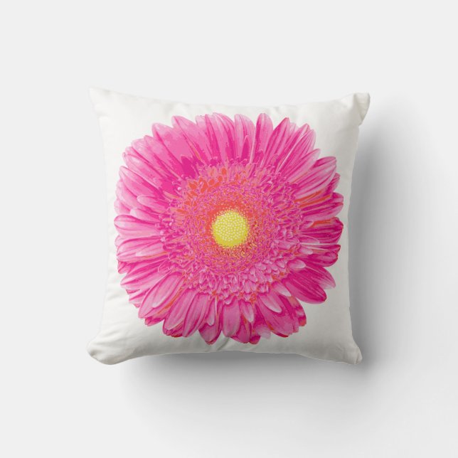 PixDezines gerbera daisies/diy background Throw Pillow (Front)