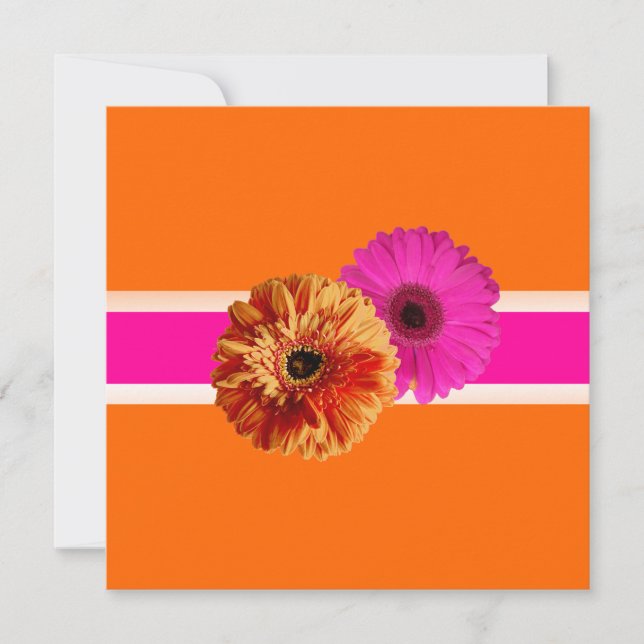 PixDezines Gerbera, orage+passion pink/diy colors Invitation (Front)
