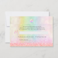 PixDezines Glitter Cotton Candy Bat Mitzvah RSVP  