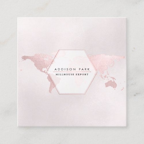 PixDezines going globalblush gold map export Square Business Card