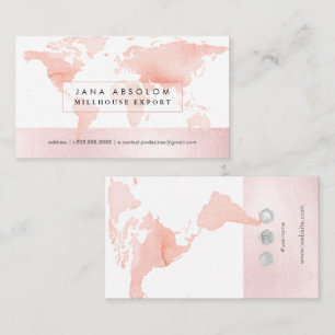 PixDezines going global blush h2 world map Business Card