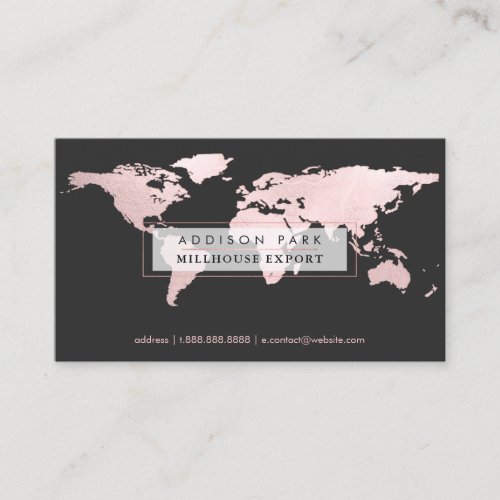 PixDezines going globalblush pink word map Business Card