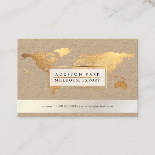PixDezines going globalfaux gold word map Business Card