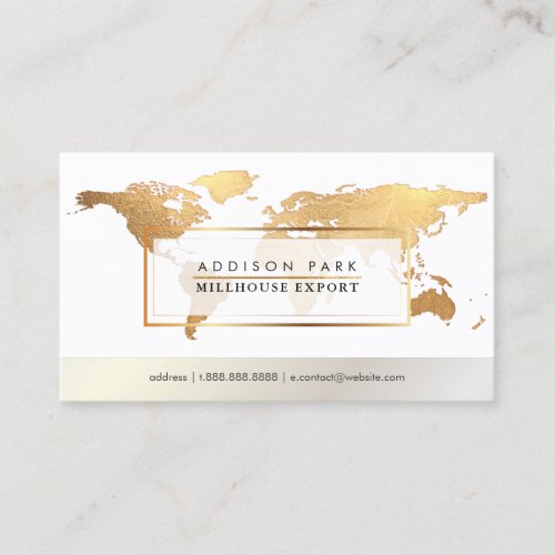 PixDezines going globalfaux gold word map Business Card
