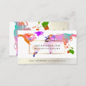 PixDezines going global/watercolor world map Business Card (Front/Back)